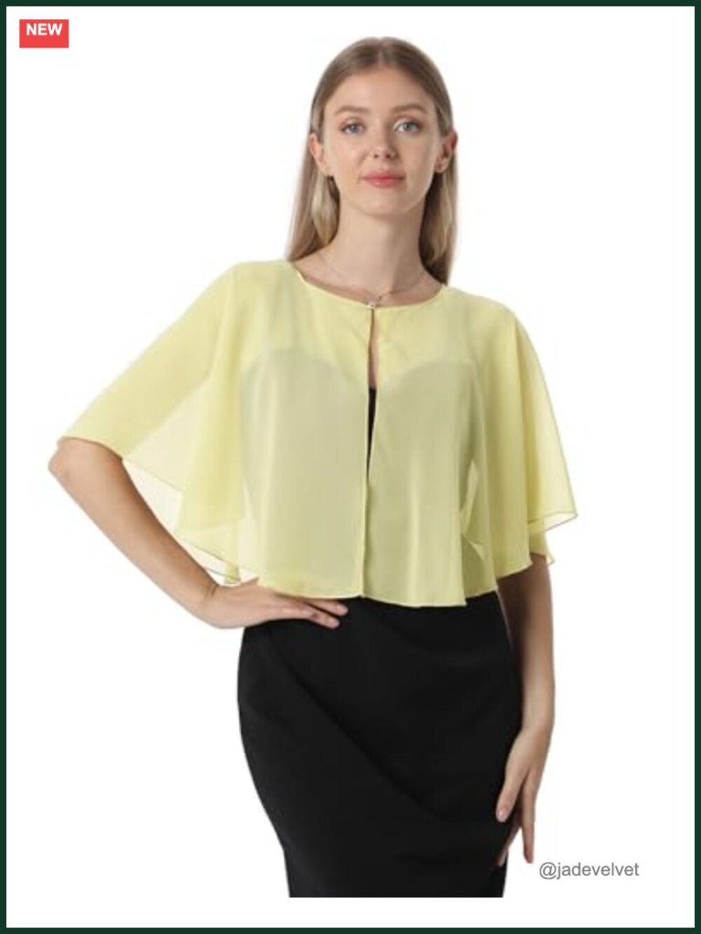 Chiffon Capelet Shawl Wrap Elegant Sheer Bolero for Women